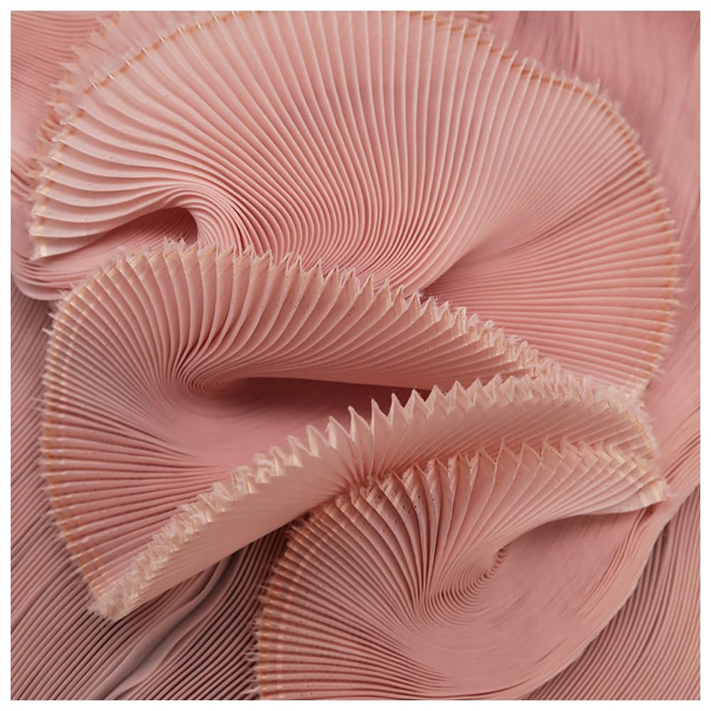 Amazon.com: 1 Meter Pink Pleated Organza Fabric Plisse Fabric